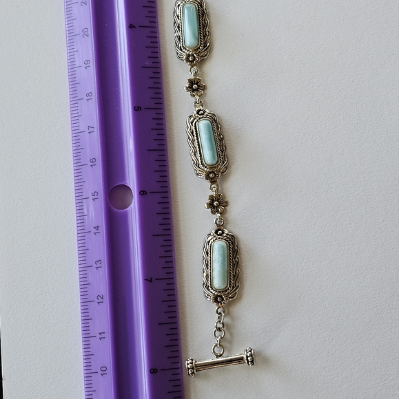 Genuine Larimar Bracelet in Sterling Silver! Longer length - Picture 3 of 4